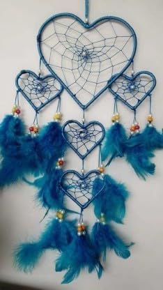 Wall Hanging Dream Catcher Handmade Home Decorative Items Feather Dream Catcher (22 inch, Blue)-image-19