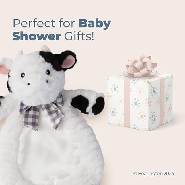 Bearington Collection Bearington Lil' Gilly 13 Inch Cow Security Blanket & Cow Lovey for Babies - Baby Blanket