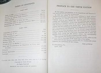 Paperback Smoley's Tables: Parallel Tables of Logarithms and Squares (Tenth Edition) Book
