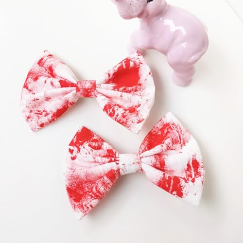 2 Piezas Pinzas de Pelo Halloween con Lazos Sangrientos y Manchas de Sangre Para Mujer y Niñas miniatura 3