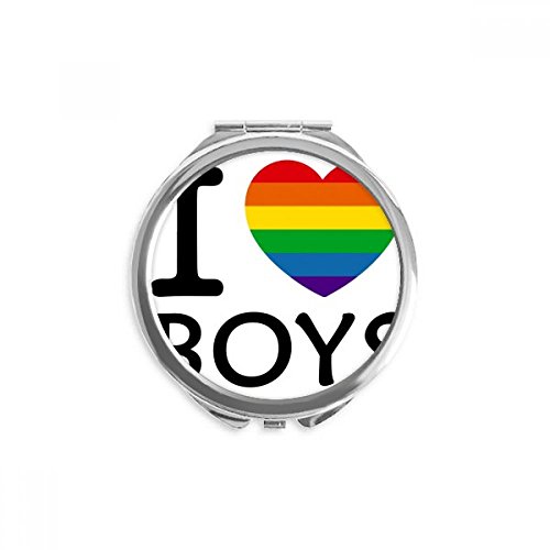 Miroir LGBT transgenre bisexuel de poche rond portable multicolore de 2,6 x 2,4 pouces