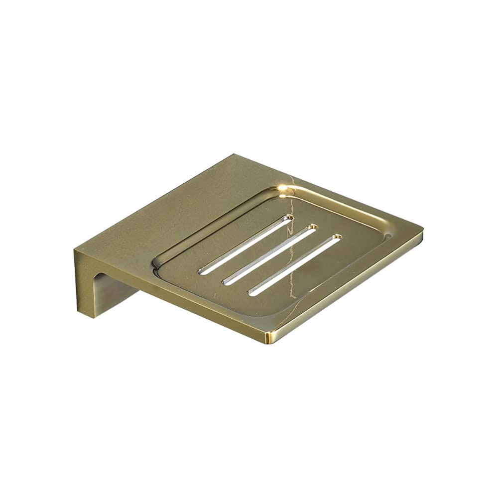 jabonera de Pared， Jabonera de Cobre Moderna y Minimalista, Bandeja Protectora for Esponja de Pared.(Gold)