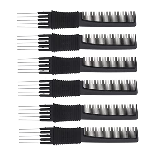 DECORNIJIA Peine Cabello Multifunción 6 Piezas Tamaño Compacto Acero Resistente Para Cabello Natural y Fino Uso Profesional Peluquería Ergonómico Portátil