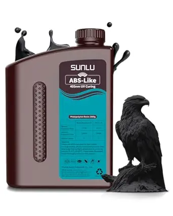 SUNLU 2000G ABS-Like 3D Printer Resin, 405nm UV Curing Photopolymer Rapid 3D Resin For 2K 4K 6K 8K LCD/DLP/SLA 3D Printers, Non-Brittle & High Precision & Low Shrinkage, 2KG, Black