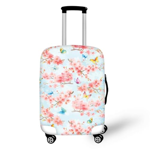 Housse de valise XL fleurs roses en spandex lavable et élastique