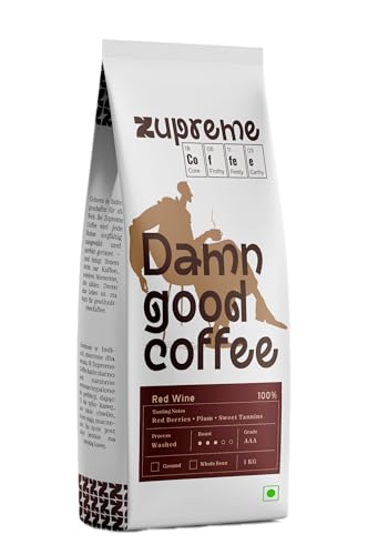 Image of Zupreme Premium Coffee Red Wine Barrel Aged | Premium Specialty Coffee Beans | Oak Barrel Infused | Rich, Smooth & Aromatic | Freshly Roasted | Limited Edition Coffee | 1 KG