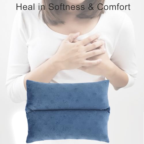Image of Little Port Pillow Heart Surgery Pillows for Chemo Port After Open Heart Surgery Recovery Gifts Bypass Pacemaker Must Haves Protector Cushion Minky Dot Denim Blue