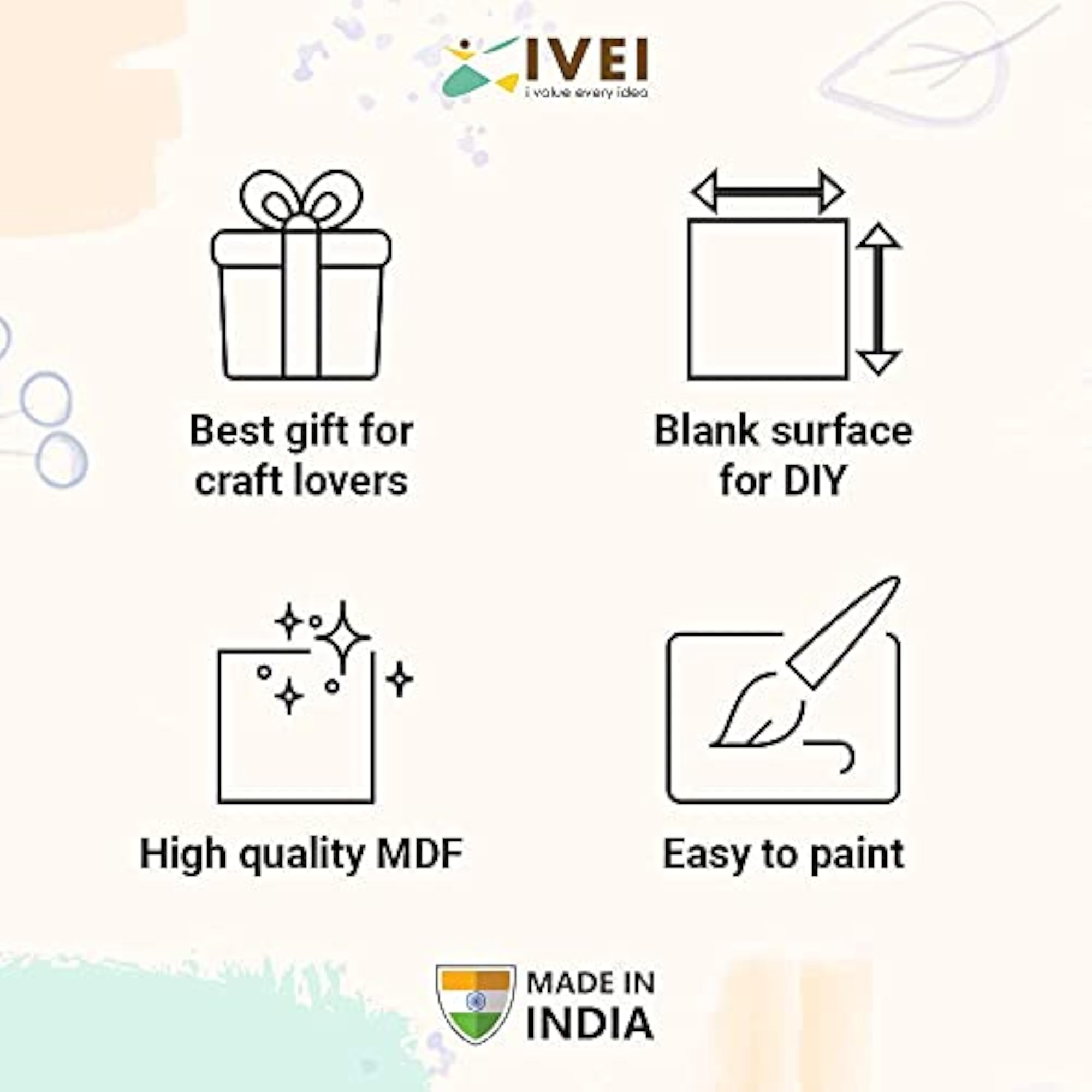 Round MDF Art Board Set of 2 with Foldable Stand