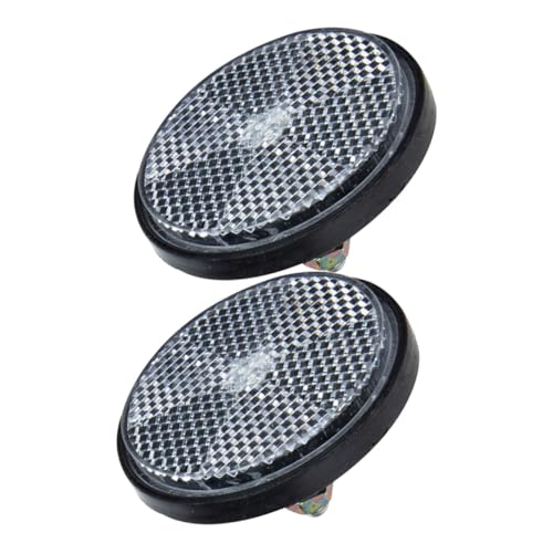 Frcolor 2個 反射板 自転車用 バイクアクセサリー 丸型プラスチック製 高輝反光器 夜間 対策 雨天対応 簡単取付け バイク視認性向上用品