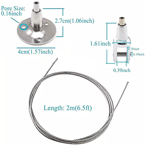 Image of 4 Disc for LED Panel Light Billboards DIY Mounting Clamp Ceiling Mount Gallery Large Picture Wire Disc Fittings Hanging System Hanger Stainless Steel Wire is Suitable for Hanging Art Projects