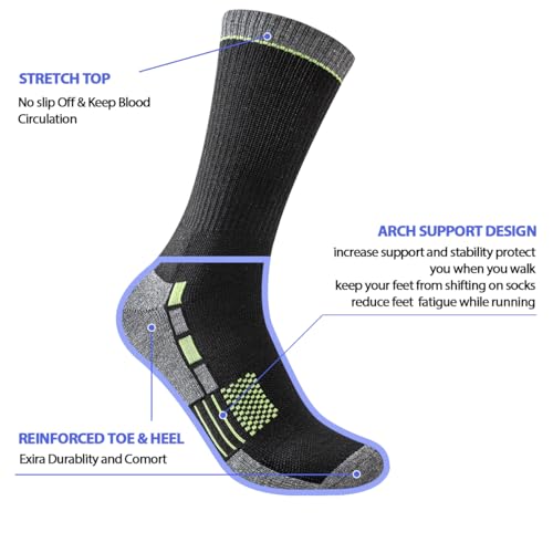 JOYNÉE 8 Pairs Mens Cushioned Crew Athletic Socks, Moisture Wicking Breathable Socks for Sport Running,Multicolor 1,Sock Size:10-132