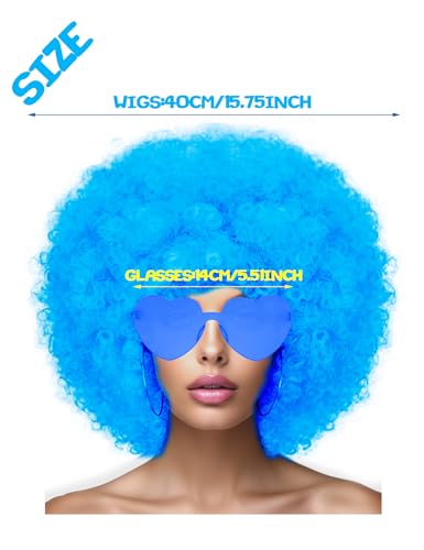 Image of LIULIUBTY Short Bob Hair Wigs Straight with Flat Bangs Synthetic Colorful Cosplay Daily Party Neon Wig for Women + Free Wig Cap 12 inch Natural As Real (Afro, Blue)