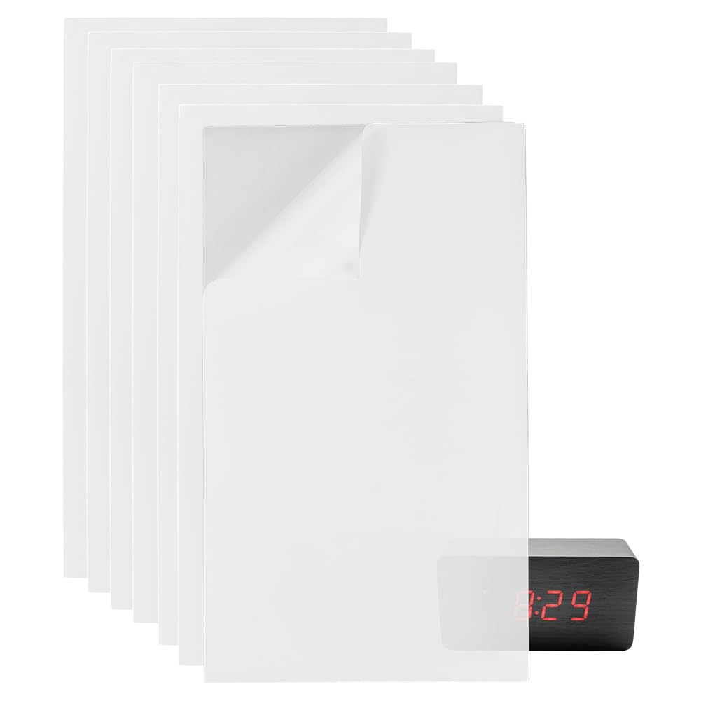 BENECREAT 7 Sheets LED Light Blocking Stickers, 22x12.7cm White Adhensive Light Filters, 10%~40% Light Dimming Sheets, Blackout Light Stickers for Electronics, Alarm Clock, Radio, Cable Box, Monitor