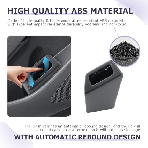 Image of LUWU Car Trash Can with Lid - Portable Mini Dustbin Garbage Bin for Toyota Corolla Cross Interior (Leak-Proof, Left)