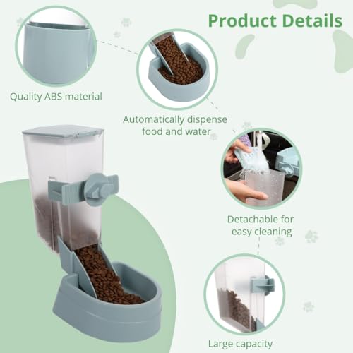 Dispensador de alimentos de 1 litro y agua para perro pequeño 5