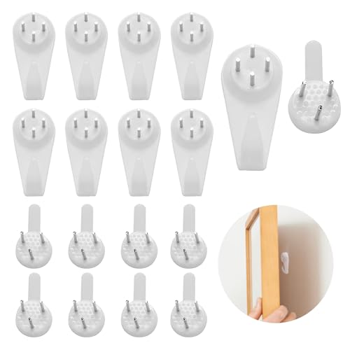 80 PCS Accroche Tableau Sans Percer pour Accrocher Cadres, Crochet Tableau Mural,Blanc Non-Trace Crochets De Support Murals,Crochet Cadre Mural- Crochets de...