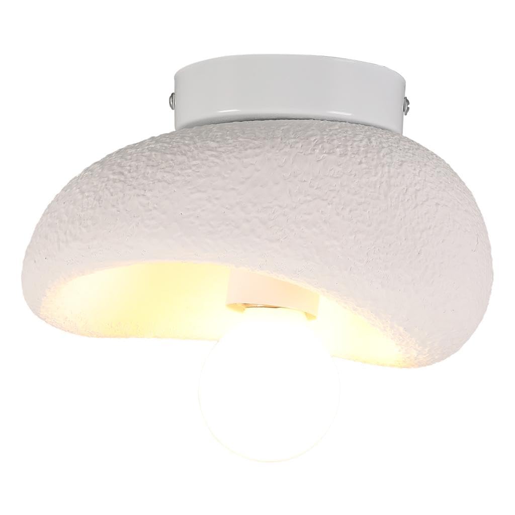 TOKTOP Vintage Creativity Ceiling Light Fixture E27 Retro Pendant Light White Concrete Lampshade Decoration Ceiling Lighting for Living Room Kitchen Bedroom 20 cm — image 1