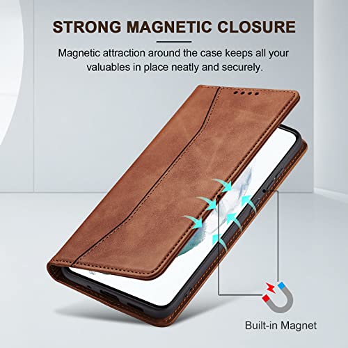 Image of Jasonyu Flip Wallet Case for Samsung Galaxy S21 5G,Brown