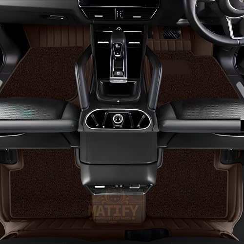 Image of 9D Car Floor Mat for Maruti E Vitara EV 26 | Coffee | Waterproof | Anti-Slip | Luxury Premium Leather Car Mat | Full Coverage | All Weather | Custom Fitted Mats