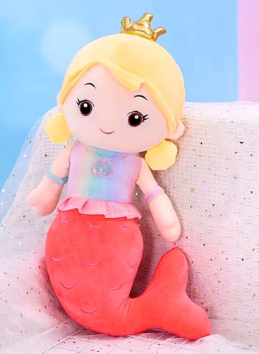 Image of Tickles Mermaid Doll Soft Stuffed Plush Toy for Kids Boys & Girls Birthday Gift (Color: Red Size: 50 cm)