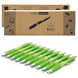 StillRich® 50 Stück Ergonomischer Kugelschreiber - Leicht Transparentes Mehrfarbiger Kugelschreiber Kunststoff mit Weichem Griff und silberner Metallclip - Blaue Tinte Kugelschreiberminen