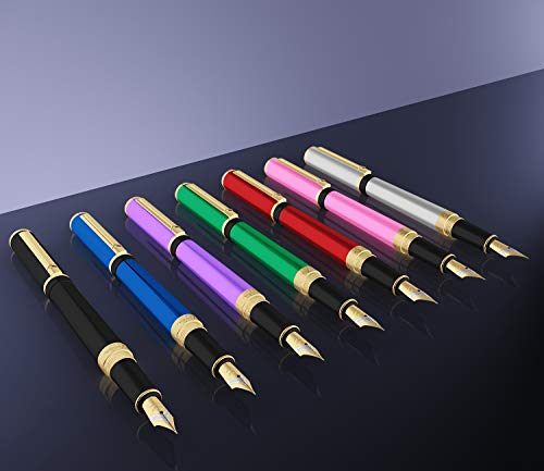 Dryden Designs Fountain Pen Fine Nib, Includes Gift Box and Ink Refill Converter, Classic Writing Tool [Intense Black] for Left and Right Handed - Thumbnail 7