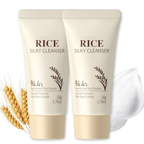 2 Stück Rice Reinigungsgel - Nährend Cleanser Gesicht - Gesichtsreinigung mit Hyaluronsäure - Reinigungsschaum Gesicht für Alle Hauttypen - Porentiefe Reinigung, Glatte Haut,Ph-Balancing Face Cleanser