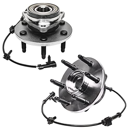 Image of Detroit Axle - 305mm Front Disc Rotors Wheel Hubs + 24pc Wheel Lug Nuts w /keys Replacement for Escalade ESV EXT Express Silverado Suburban Savana Sierra Yukon XL 1500