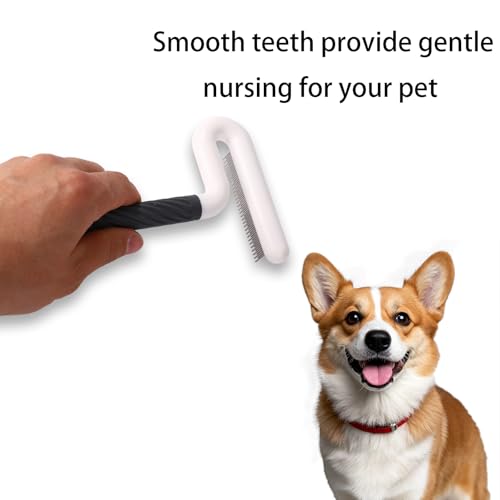 Image of Pet Hair Remover Comb, Pet Shedding Brush with Long & Short Steel Teeth Dog and Cat Grooming Brush for Short or Long Hair Removal Dogs Cats Cleaning Loose & Knots Fur Grooming Supplies