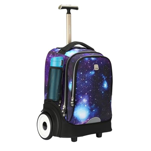 UNIKER Rolling Laptop Bag for 15.6 Inch Laptop, Roller Bag,Backpack with Wheels,20 Inch Wheeled Computer Bag, T5- Galaxy