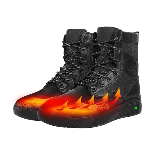 soulsfeng Chaussures Chauffantes pour Homme et Femme Bottes d'Hiver Imperméables Recharge sans Fil Contrôle par Appli Noir (44, Adulte, 44, Numérique,...