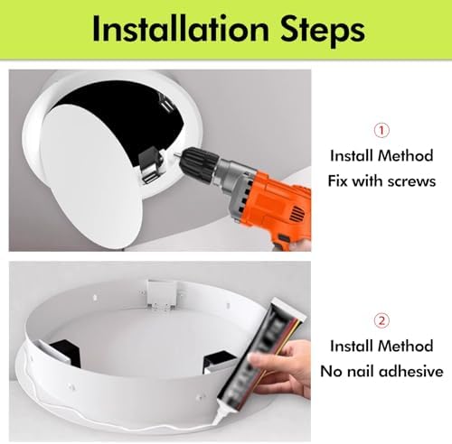Recessed Round Access Door Plate for Fiber Cable, Ceiling Wall Inspection Panel, 17"-5" Diameter, Service Repair Electronic Shaft Cover, Durable Accessory for Easy Maintenance