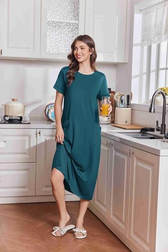 Ekouaer Long Nightgowns for Women Soft House Dress Plus Size Moo Moos - image 2