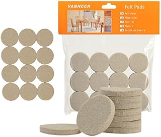 VABNEER 48 sztuk łyżwy filcowe, 40 mm, beżowe, samoprzylepne, ochraniacz na podłogę, flamastry, grubość 5 mm, łyżwy do mebli do nóg mebli (okrągłe, 40 mm)