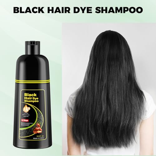 KAISASA Black Hair Dye Shampoo 3 in 1,Hair Color Shampoo Covers Gray Hair for Women and Men (16.9 fl.oz Black) - Image 3