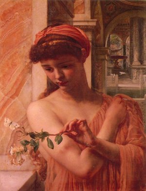 Peinture à l'huile reproduction Psyche in The Temple Edward Poynter tableau décoration murale