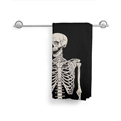Skeleton Skull Rock And Roll Hand Towels Soft Fingertip Towel Decoration Yoga Towels Multipurpose For Bathroom, Hotel, Spa, Gym 27.5 X 15.7 Inches #TOP4