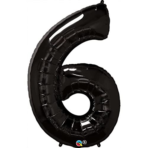 Numero 6 palloncino foil nero