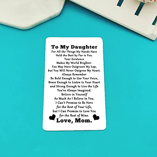 Xiahuyu Daughter Gifts from Mom Engraved Wallet Insert Card for Daughter Christmas Birthday Gifts Daughter Graduation Gifts Wedding Gifts Encouragement Gifts for Daughter2
