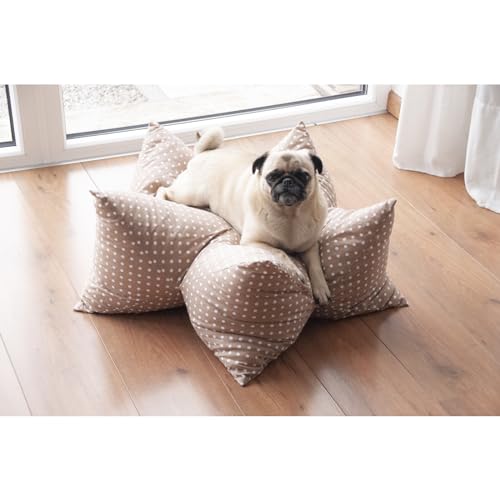 Aumüller Sternenkissen Dots Beige - 85 cm - Liegekissen für Hunde und Katzen