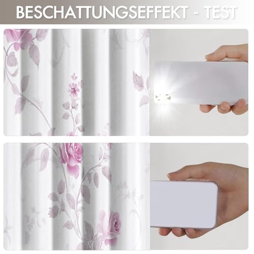 Rideaux occultants thermiques isolants à motif rose vintage pour chambre 140x175cm - 6