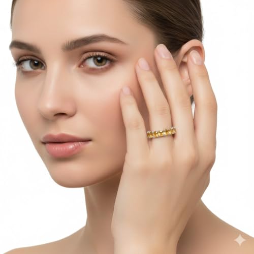 Image of 55Carat Choose Your Color Natural Gemstone Sterling Silver Band Ring Birthstone Friendship Love Size 5-13