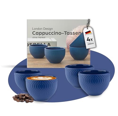Cappuccino Tassen Melox 4er Set Porzellan Blau 4 x 200ml