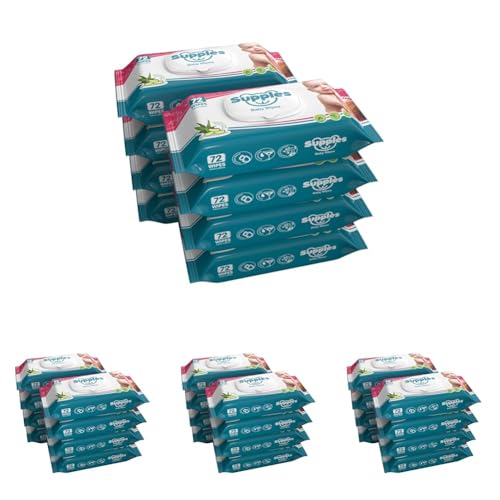 Image of Amazon Brand - Supples Baby Wet Wipes with Lid | 576 Wipes | 72 Wipes x 32 Packs | Enriched With Aloe Vera and Vitamin E | Alcohol-Free and Paraben-Free | Pure Water-Based formulation