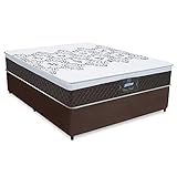 Cama Box Casal Colchão Molas Ensacadas com Euro IN New York Marrom/Branco 138x188x64cm glide