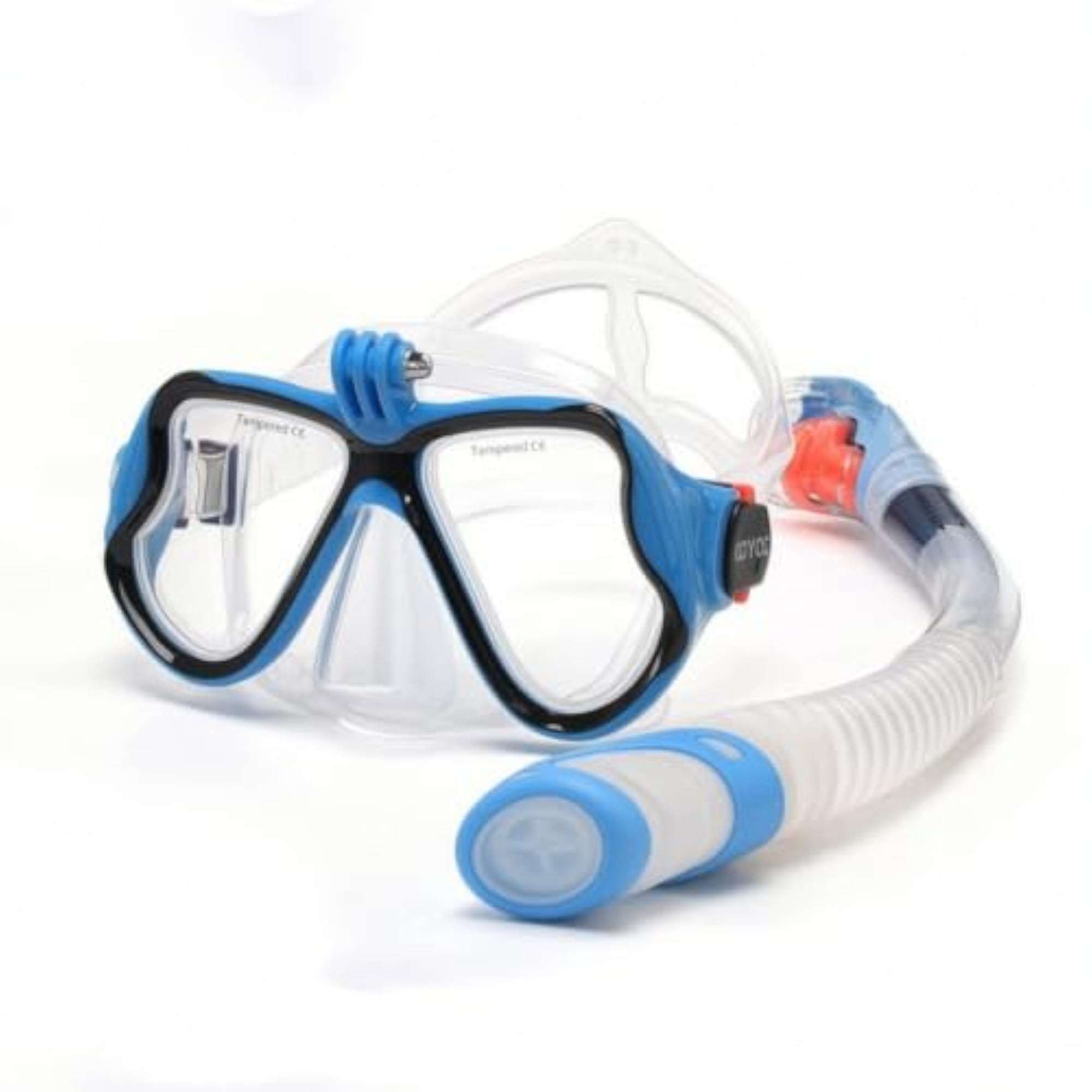 Clear-Lens Snorkel Mask and Snorkel Set Adjustable Gear