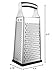 Spring Chef Professional Large Parmesan Cheese Grater, Stainless Steel Metal Box Grater with Handle, 4 Sided Handheld Kitchen Food Shredder for Cheese, Carrot, Veggie, Ginger, Potato - Dishwasher Safe