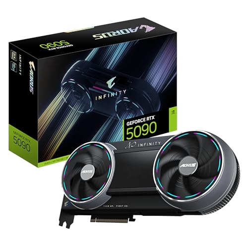 GIGABYTE AORUS GeForce RTX 5090 Infinity 32G Tarjeta Gráfica – 32GB GDDR7, 512-bit, PCI-E 5.0, Reloj de núcleo 2730 MHz, 3 × DP 2.1b, 1 × HDMI 2.1b, DLSS 4, GV-N5090AORUS IF-32GD