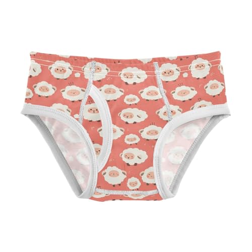 visesunny Boys Cotton Underwear Cute Red Cartoon Lamb Printed Toddler Soft Training Briefs Size 2T-8Y for Kids