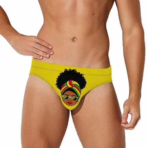 African U.S. Woman Men's Swim Briefs Sexy Bikini Swimwear Bathing Swimsuit Trunks Underwear